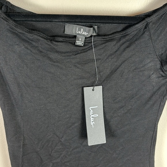 NWT Lulu’s Black 3/4 Sleeve Off Shoulder Top - Picture 2 of 4